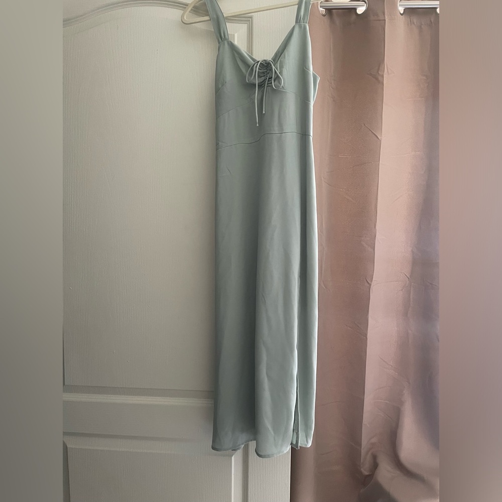 Sage Green Ruched Dress